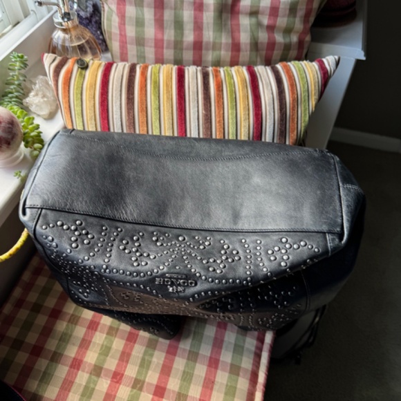 Authentic Coach Studded hobo/shoulder bag in black leather with a stud-pattern - Picture 2 of 9